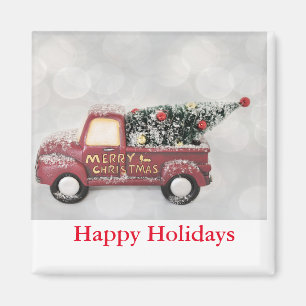 rode vrachtwagen op een grijze achtergrond magneet