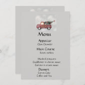 rode  vrachtwagen op een grijze achtergrond menu (Voorkant / Achterkant)