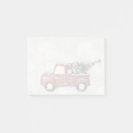 rode  vrachtwagen op een grijze achtergrond post-it® notes