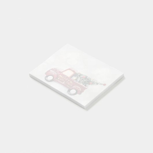 rode  vrachtwagen op een grijze achtergrond post-it® notes (Schuin)