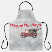 rode  vrachtwagen op een grijze achtergrond schort (Voorkant)