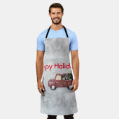 rode  vrachtwagen op een grijze achtergrond schort (Gedragen)