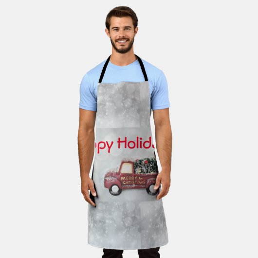 rode  vrachtwagen op een grijze achtergrond schort (Gedragen)