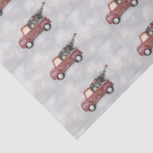 rode  vrachtwagen op een grijze achtergrond tissuepapier (Detail)