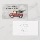 rode  vrachtwagen op een grijze achtergrond visitekaartje (Voorkant / Achterkant)