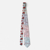 Rode vrachtwagen op kaart stropdas (Achterkant)