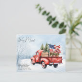  rode vrachtwagen Patriottische Amerikaanse vlag v Briefkaart (Staand voorkant)