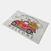  Rode Vrachtwagen Pompoenen Monogram Welkom Deurmat (Schuin)