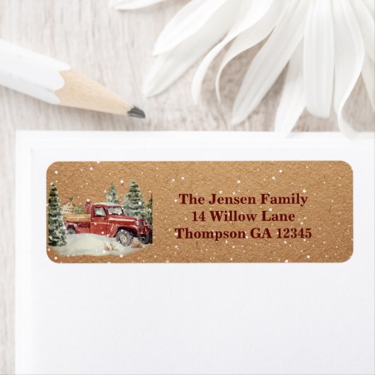  rode vrachtwagen retouradres etiket (Insitu)