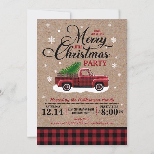 Rode Vrachtwagen - Roestland - kerstfeest Kaart (Voorkant)