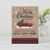  Rode Vrachtwagen - Roestland - kerstfeest Kaart (Staand voorkant)