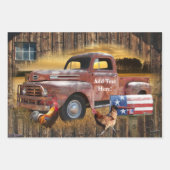  Rode Vrachtwagen Rooster Hen Barn Inpakpapier Vel (Voorkant 3)