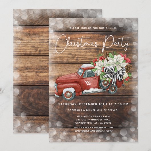  Rode Vrachtwagen Rustige Kerstfeest Feestdagenkaart (Voorkant / Achterkant)