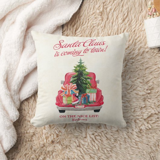  rode vrachtwagen Santa Claus Kussen (Deken)
