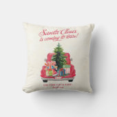  rode vrachtwagen Santa Claus Kussen (Voorkant)