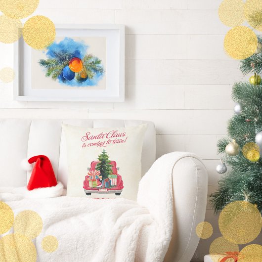  rode vrachtwagen Santa Claus Kussen