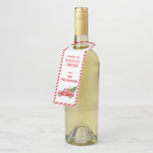  Rode Vrachtwagen Snoep Streep Kerstvakantie Flessenhanger (Schuin)