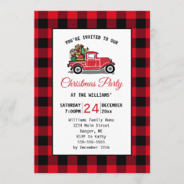  rode vrachtwagen speelgoed kerstfeest kaart