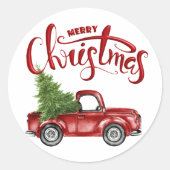 Rode Vrachtwagen Sticker (Voorkant)