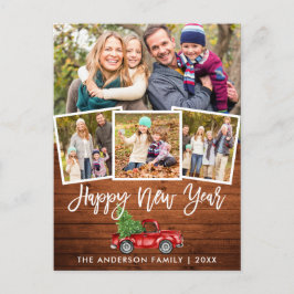 Rode vrachtwagen van de Borstel van het Hout Nieuw Briefkaart