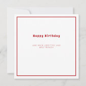 Rode vrachtwagen verjaardagstaart Zwarte banden Ro Kaart (Achterkant)