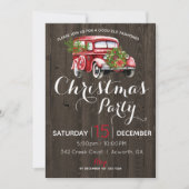 Rode Vrachtwagen Vintage Kerstfeest Kaart (Voorkant)