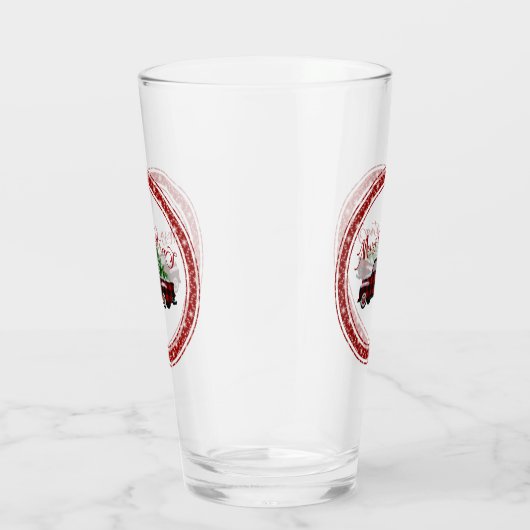  Rode Vrachtwagen, vrolijk kerstfeest! Glas (Rechts)