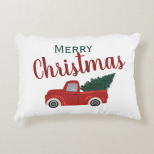 Rode vrachtwagen vrolijke Kerstmis