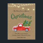 RODE VRACHTWAGEN WATERVERF RUSTIEKE KERSTHOL FEESTDAGENKAART<br><div class="desc">Wens je vrienden, familie of klanten een Vrolijk Kerstfeest met deze Rode Vrachtwagen - Boerderij Stijl Kerstkaart. Kaart: "Wij wensen u een vrolijk kerstfeest!" rode pick-up truck kerstkaart is met een vleugje rustiek. Deze rode pick-up truck vervoert vers gesneden kerstbomen, met alle lekkernijen en een reeks lichten hangt boven het...</div>