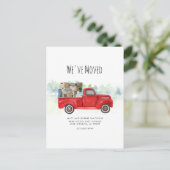  rode vrachtwagen We hebben verhuisaankondiging ve Briefkaart (Staand voorkant)
