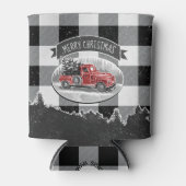 Rode Vrachtwagen Zwart Wit Buffel Plaid Blikjeskoeler (Voorkant)