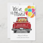  rode vrachtwagenballonnen labrador honden verplaa aankondiging (Voorkant)