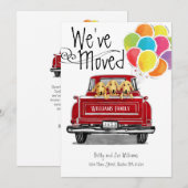  rode vrachtwagenballonnen labrador honden verplaa aankondiging (Voorkant / Achterkant)