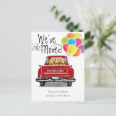  rode vrachtwagenballonnen labrador honden verplaa aankondigingskaart (Staand voorkant)