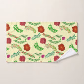 RODE VREDE EN POPPELSTROMEN MET GROENE LEZEN BAD HANDDOEK (Handdoek)