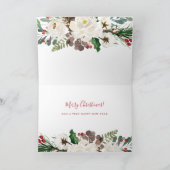 Rode vrede en vreugde | Floral Merry Christmas Feestdagen Kaart (Binnen)