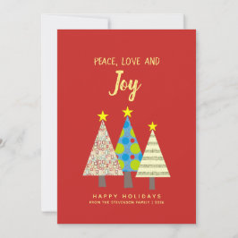 Rode Vrede Liefde Vreugde Kerstkaart
