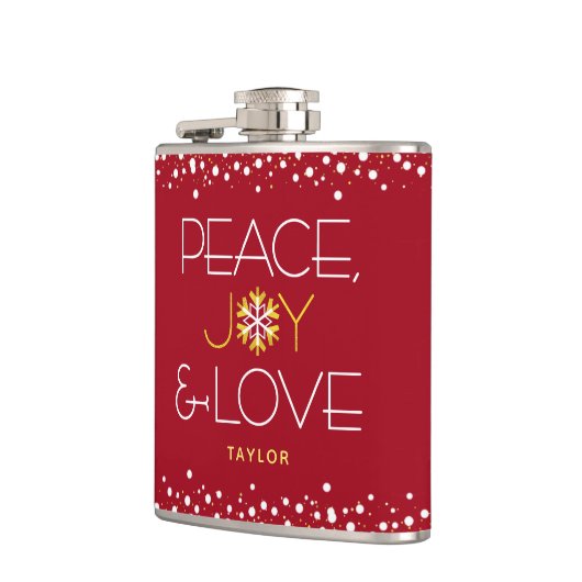 Rode Vrede Vreugde Liefde Kerstmis Vette Moderne S Heupfles (Links)