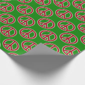 Rode vredessignalen op groen cadeautje cadeaupapier (Hoek)