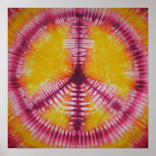 Rode Vredesteken Tie Dye Poster (Voorkant)
