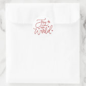 Rode Vreugde aan de Wereld Lettering Kerstmis Ronde Sticker (Tas)