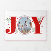 Rode vreugde en kerstfeestfoto's met bessen drieluik wenskaart (Cover)