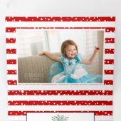 Rode vreugde en kerstfeestfoto's met bessen drieluik wenskaart (Binnenzijde eerst)