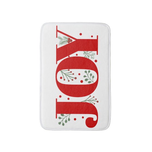 Rode Vreugde met bessen Kerstvakantie Badmat (Voorkant Verticaal)