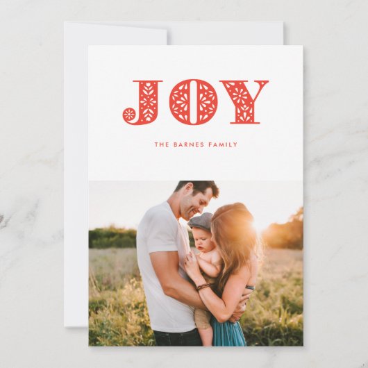 Rode Vreugde Zweeds Dala Stijl Foto Vakantie Kaart (Voorkant)