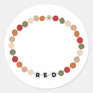 Rode Vriendschap Armband Ronde Sticker