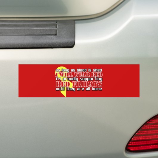 Rode vrijdag bumpersticker (Op auto)