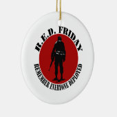 RODE VRIJDAG - HERINNER IEDEREEN DIE IS INGEDIEND KERAMISCH ORNAMENT (Rechts)