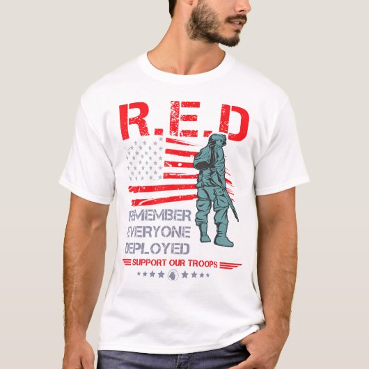 Rode Vrijdag Militair Shirt Herinner je Iedereen d (Voorkant)