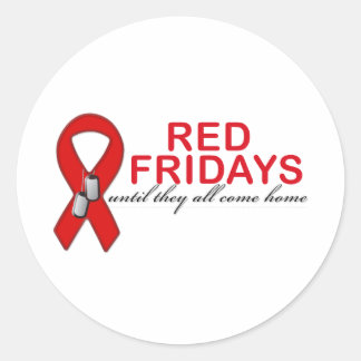 Rode vrijdag tot ze allemaal thuiskomen ronde sticker
